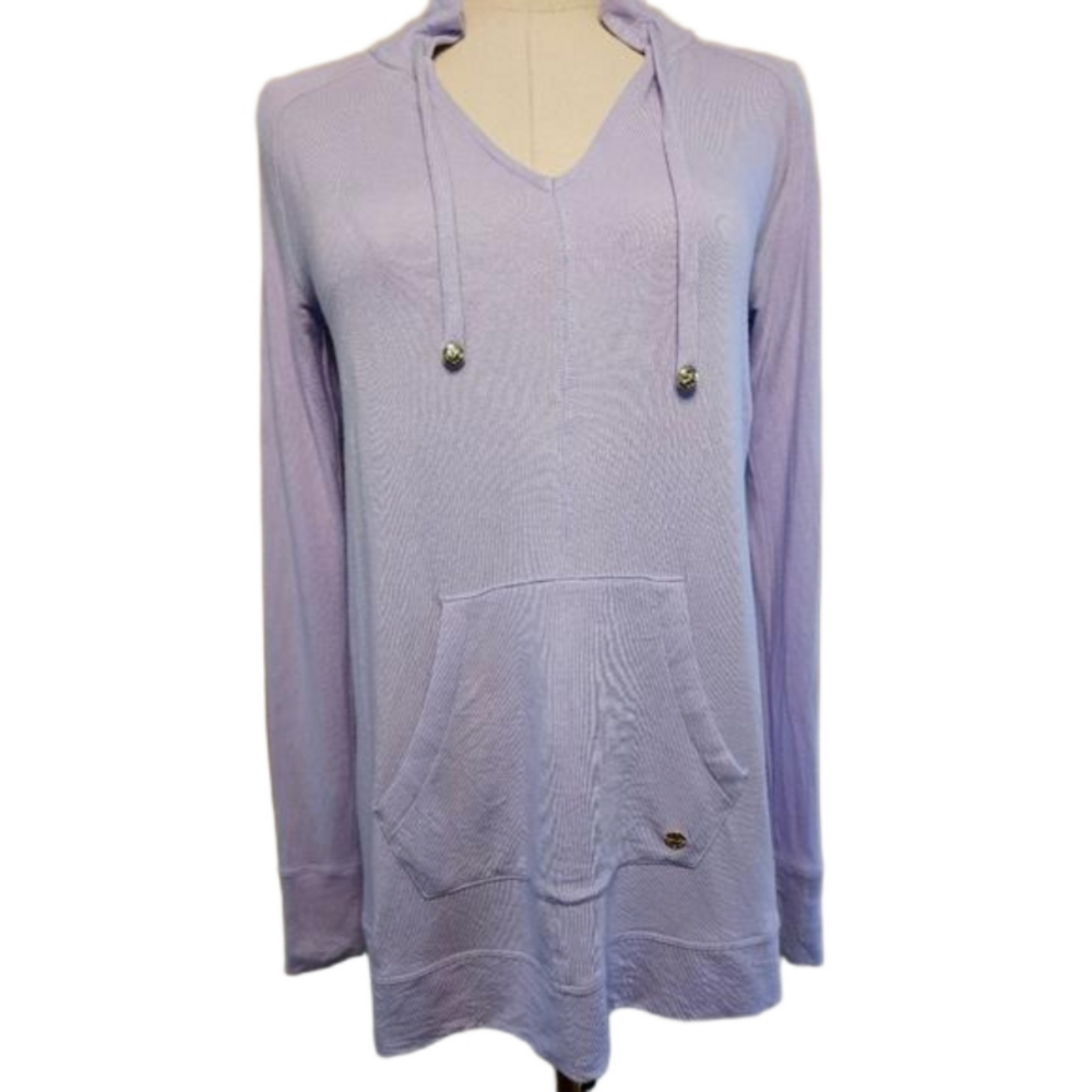 Lily Pulitzer Luxletic Lavender Tie Neck Stretch Pullover-XXS